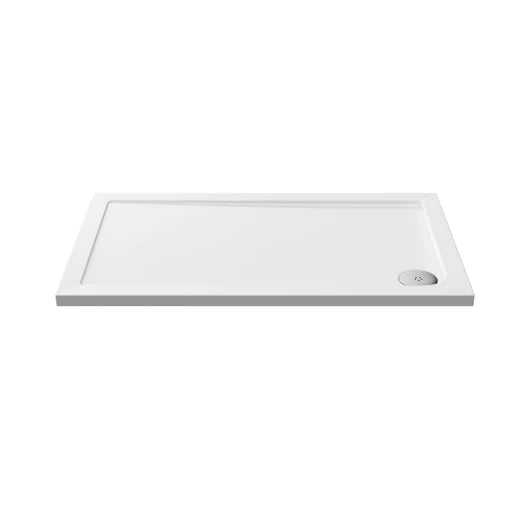 White rectangular shower tray on a white background