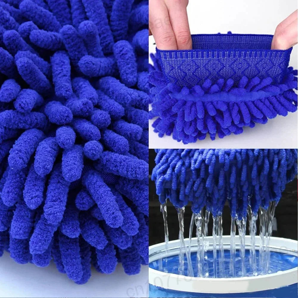 1/5pcs Microfiber Car Wash Gloves Auto Gloves Ultra Absorbent Wash Car