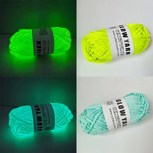 2023 Novel Functional Yarn Glow In The Dark Polyester Luminous Chunky